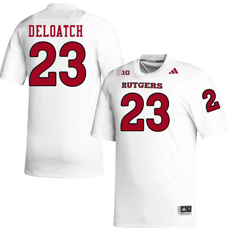 Rutgers Scarlet Knights #23 Isaiah Deloatch College Football Jerseys Stitched-White